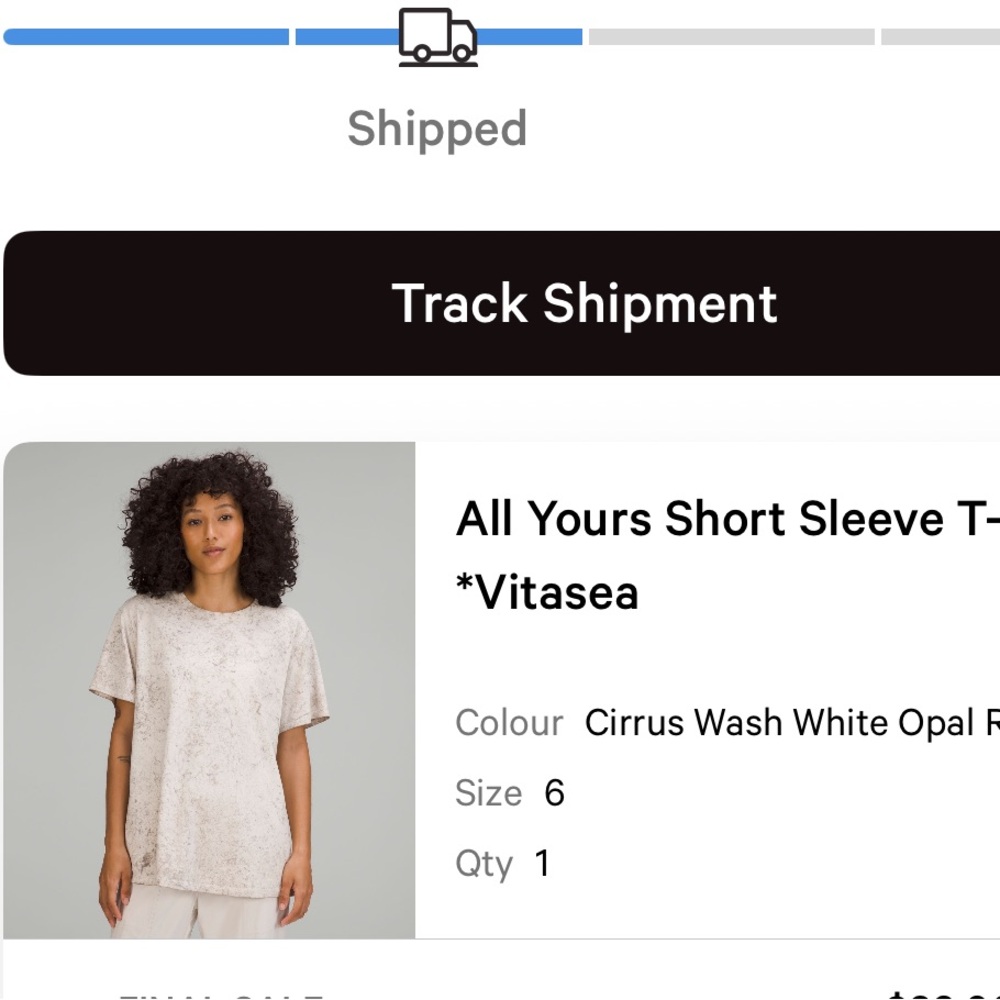 All yours short sleeve t-shirt *Vitasea size 6